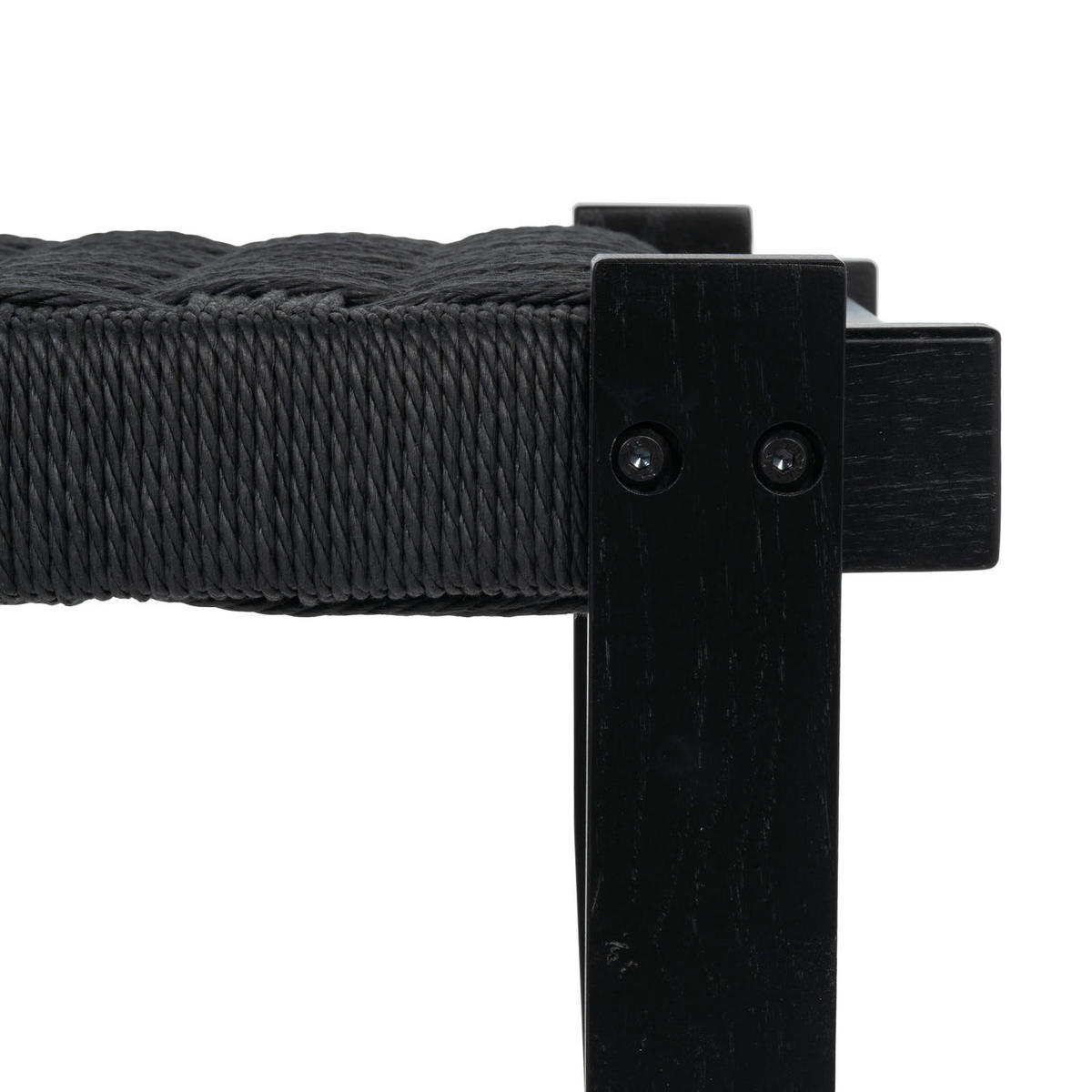 SITZBANK 110/38/47 cm Rattan / Eiche Schwarz - Schwarz, Holz/Papier (110/47/38cm) - Furnhouse