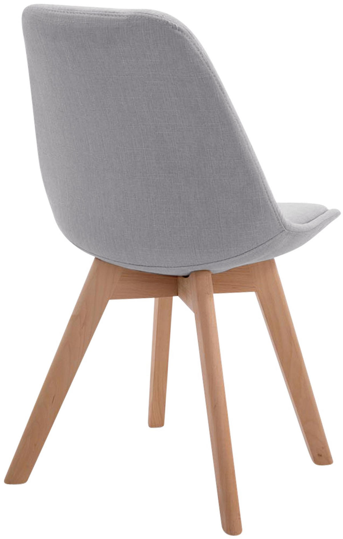STUHL Stoff grau - Eukalyptusholzfarben/Grau, Holz/Textil (48/84/55cm) - CLP