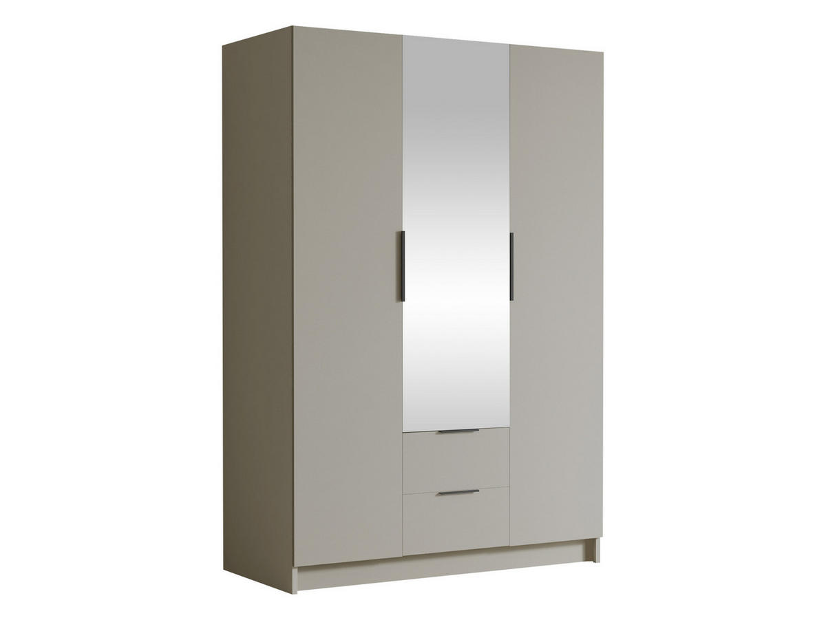 KLEIDERSCHRANK Calwi II - Kaschmir/Schwarz, Holzwerkstoff/Kunststoff (150/216/60cm) - MIRJAN24