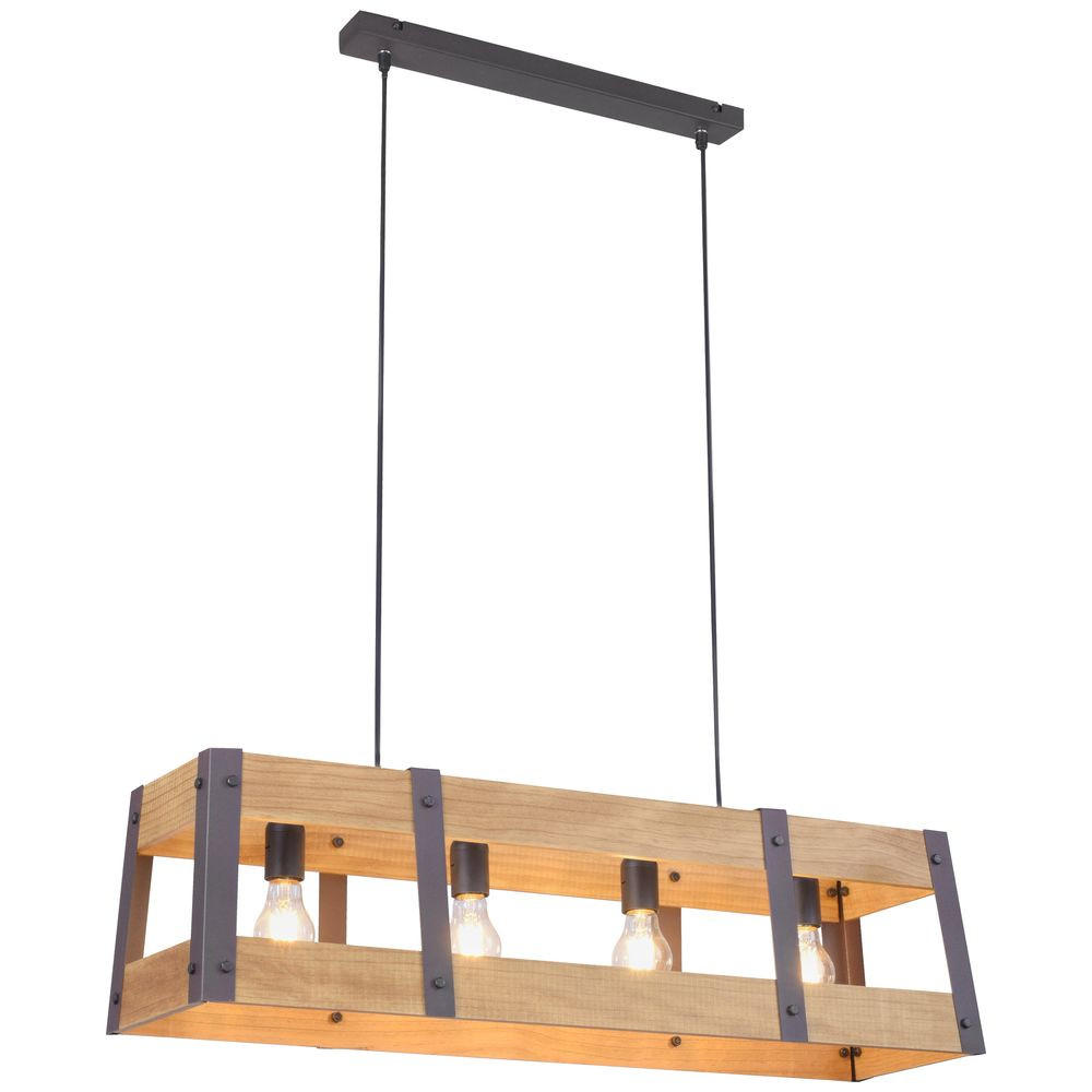 HÄNGELEUCHTE Holz Schwarz Braun - Braun, Holz (85/23/120cm)