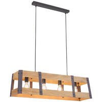 HÄNGELEUCHTE Holz Schwarz Braun - Braun, Holz (85/23/120cm)