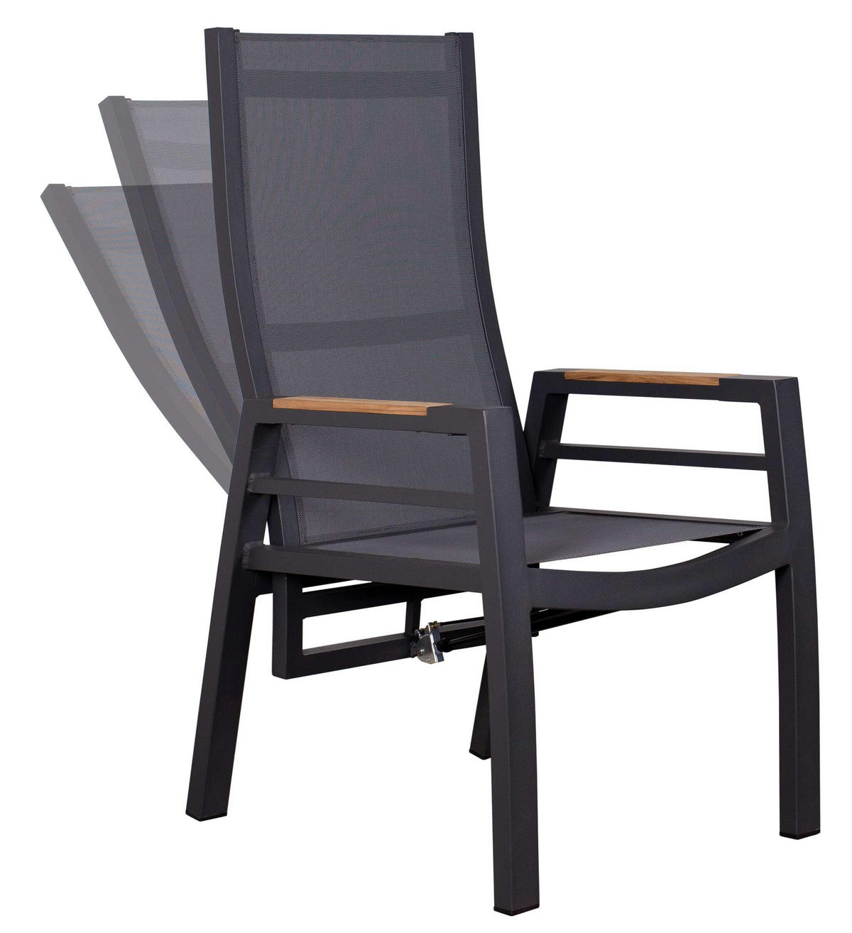 GARTENSTUHL Sevilla - Grau, Holz/Textil (60/122/62cm) - Mr. Deko