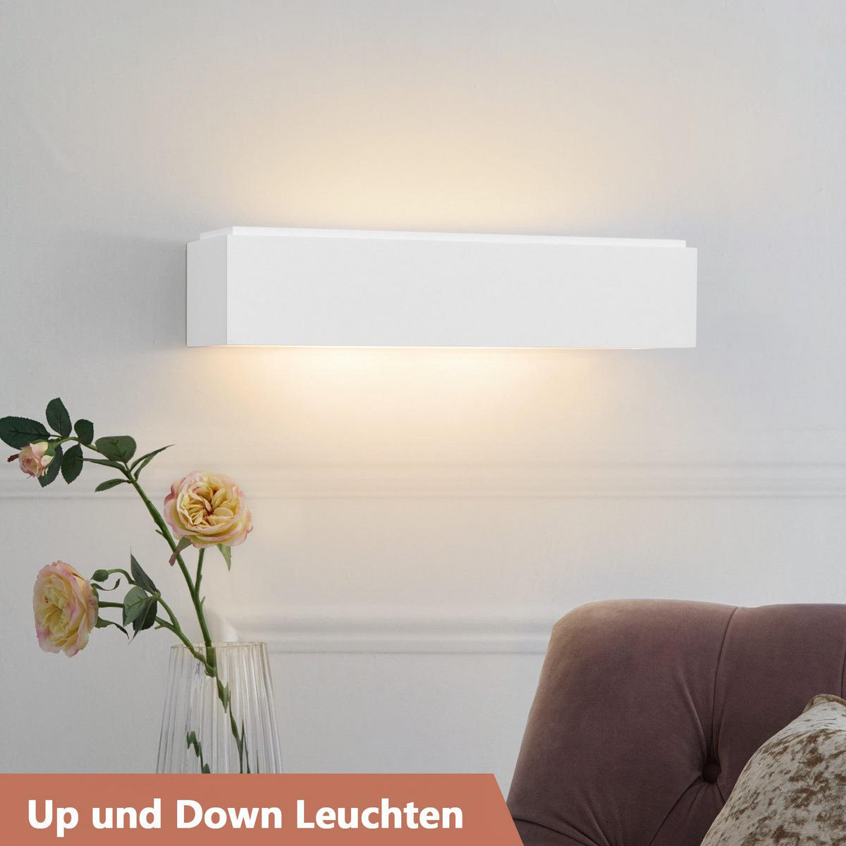 LED - WANDLEUCHTE Seemoran 7.5/8.5/35.5 cm - Weiß, Metall (7.5/8.5/35.5cm) - ZMH