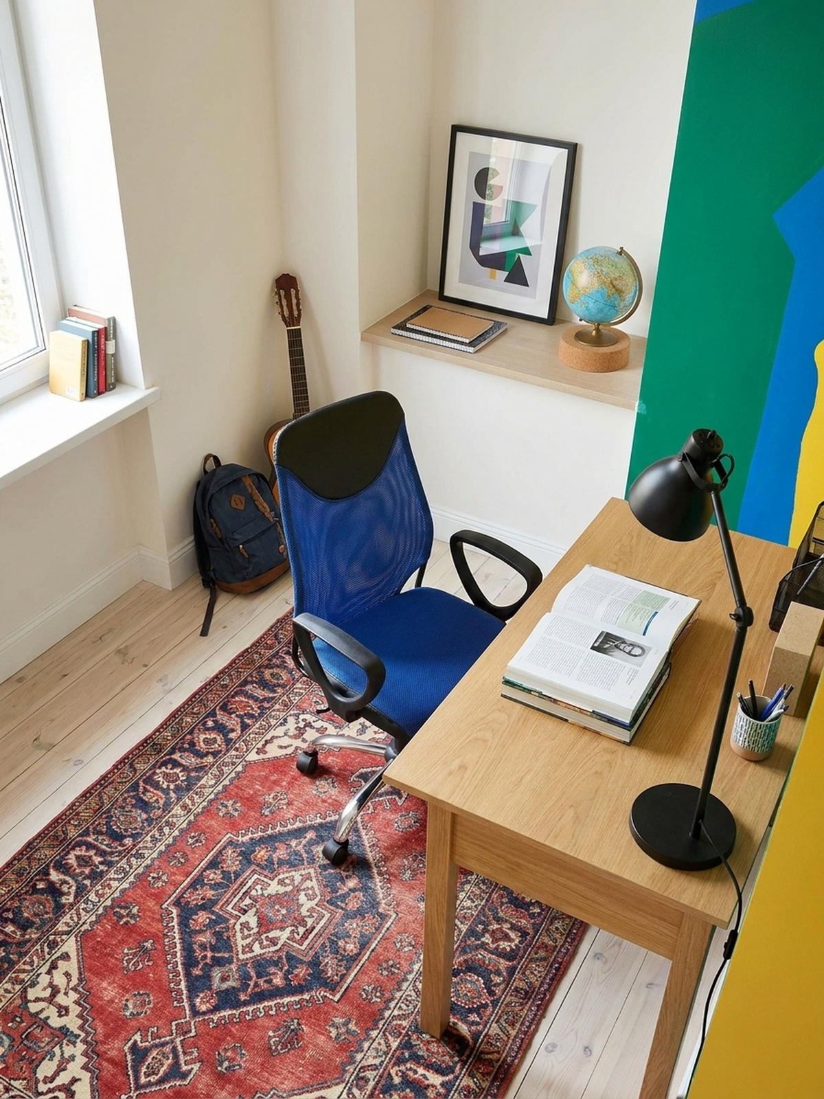 JUGENDDREHSTUHL Nylon Ergonomisch Höhenverstellbar DAVOS, Blau 60x60x101 cm - Blau/Silberfarben, Textil/Metall (60/101/60cm) - KADIMA DESIGN