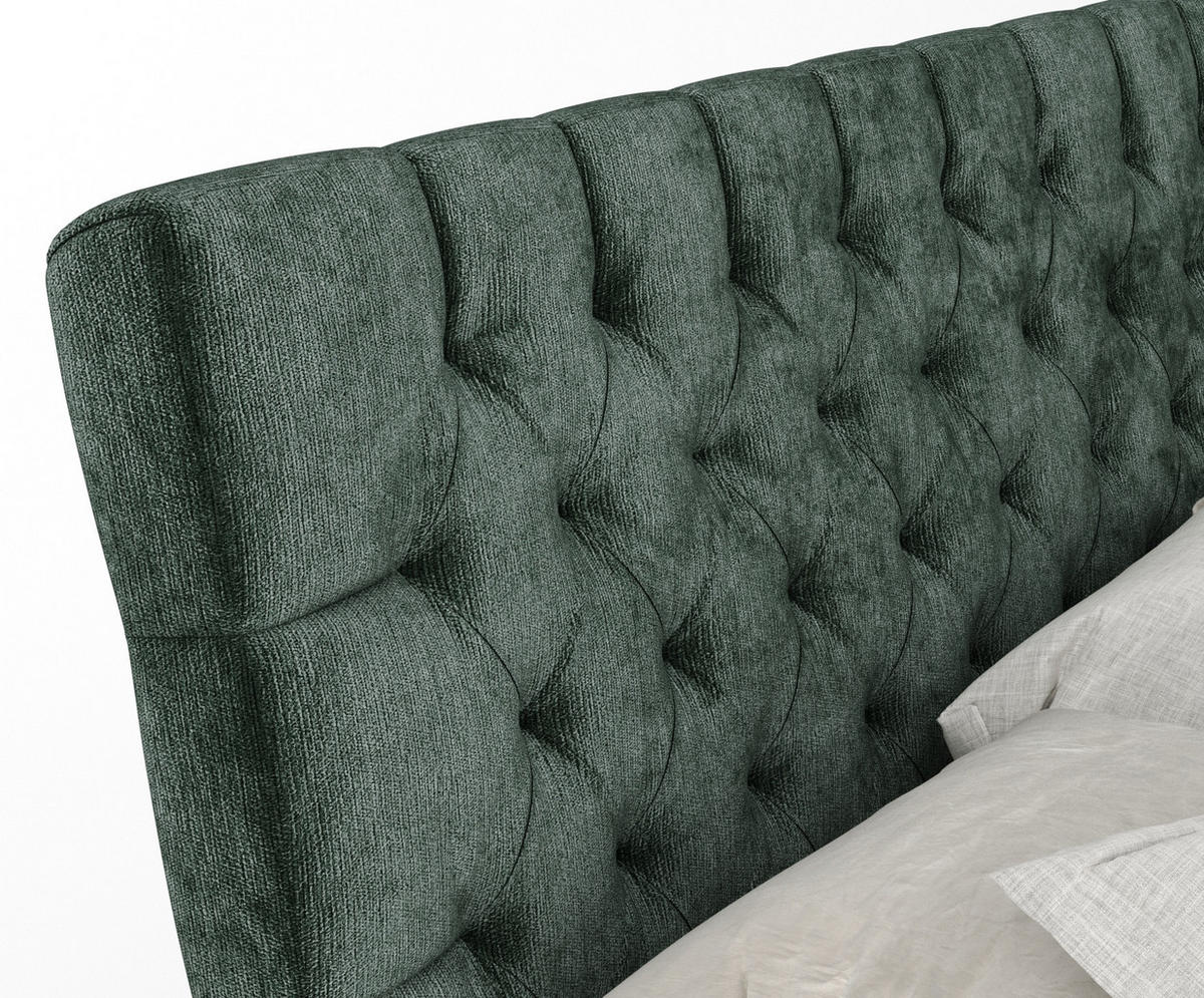 BOXSPRINGBETT Seraphine Grün 160/200 cm - Schwarz/Grün, Holz/Holzwerkstoff (160/200cm) - Maison de Reve