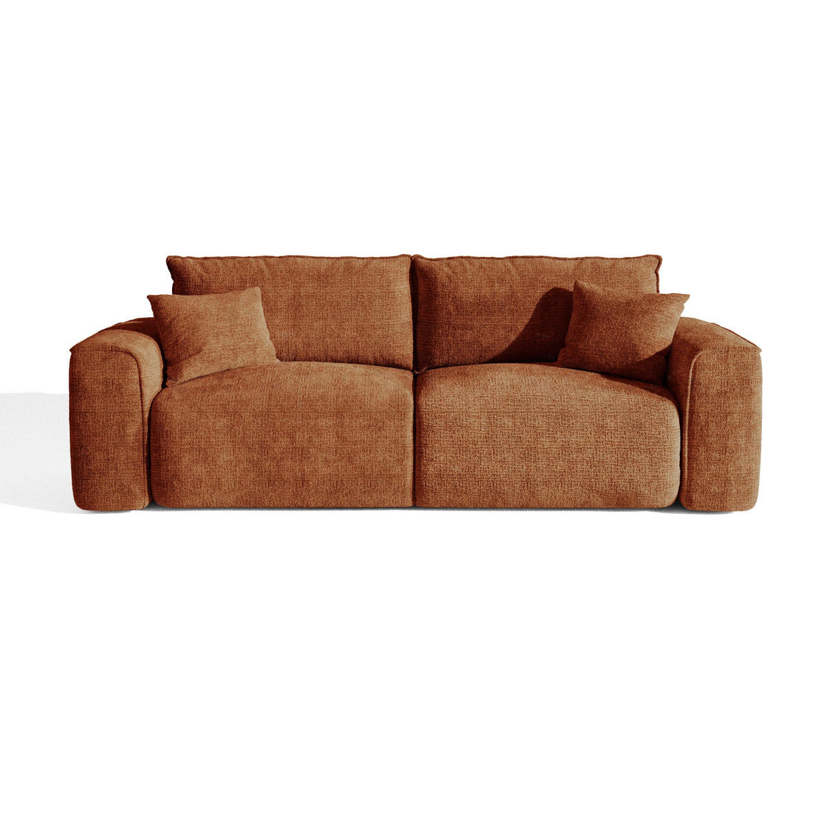 SCHLAFSOFA mit Stauraum COMO Köpergewebe mit weichem Griff Terrakotta 254cm - Dunkelorange/Terracotta, Textil (254/78/95cm) - Premium Interiors