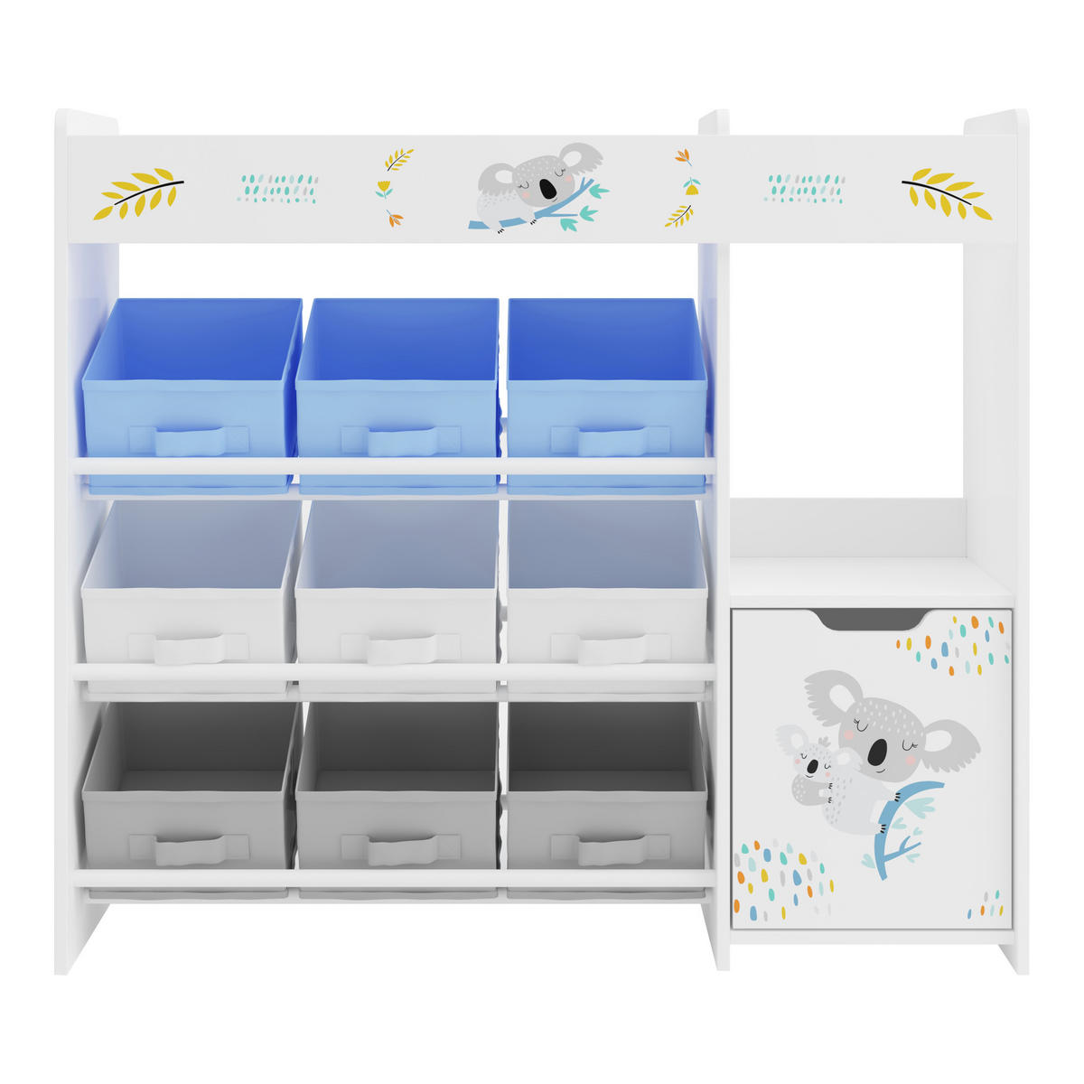 KINDERREGAL Søndreland - Blau/Weiß, Holzwerkstoff (90/80/29.5cm) - [en.casa]