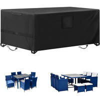 GARTENMÖBEL Abdeckung 200 x 200 x 90 cm Wasserdicht UV-Beständig 420D Oxford - Schwarz, Kunststoff (200/90/200cm)