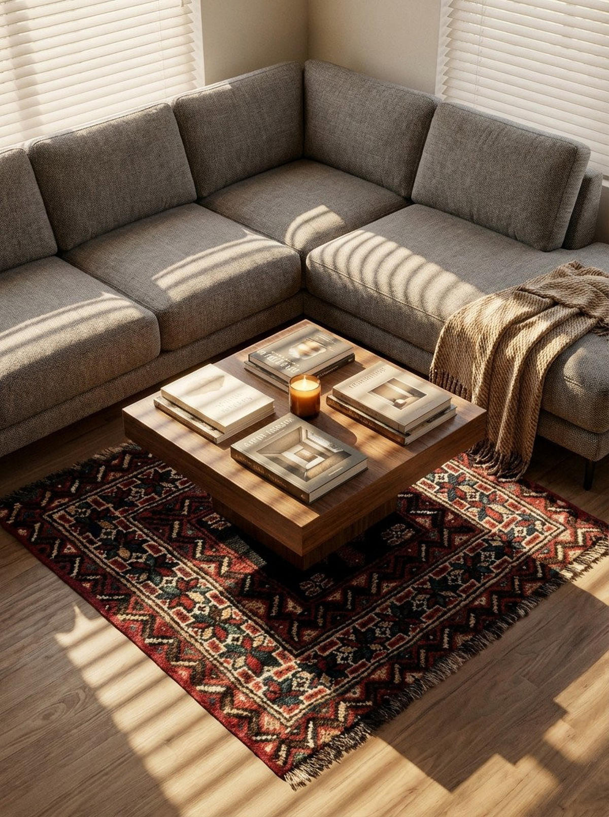 TEPPICH Gashgai Blau 57/63 cm Schurwolle - Blau, Textil (63/57cm) - Looma