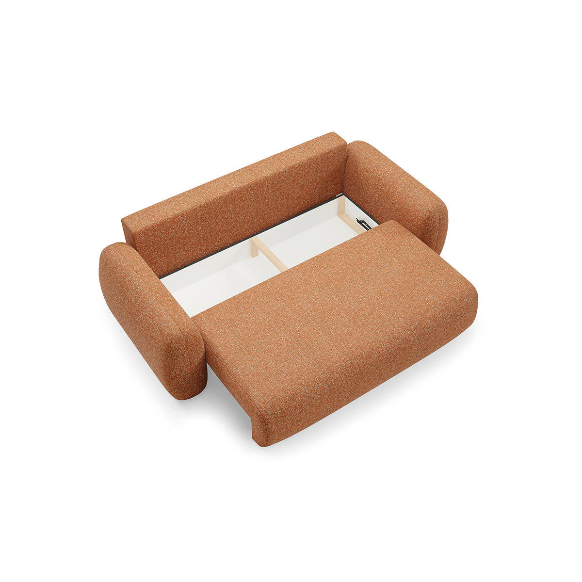 SOFA Carmela 3 Sitzplätze Orange - Orange, Holz (266/95/121cm) - Petits-meubles