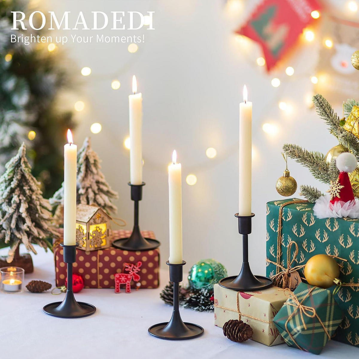 KERZENSTÄNDER 2er Set Metall Schwarz 12.5 cm - Schwarz, Metall (5/5/10cm)