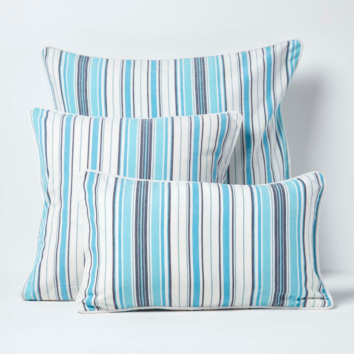 KISSENHÜLLE New England 45/45 cm - Blau, Textil (45/45cm) - Homescapes