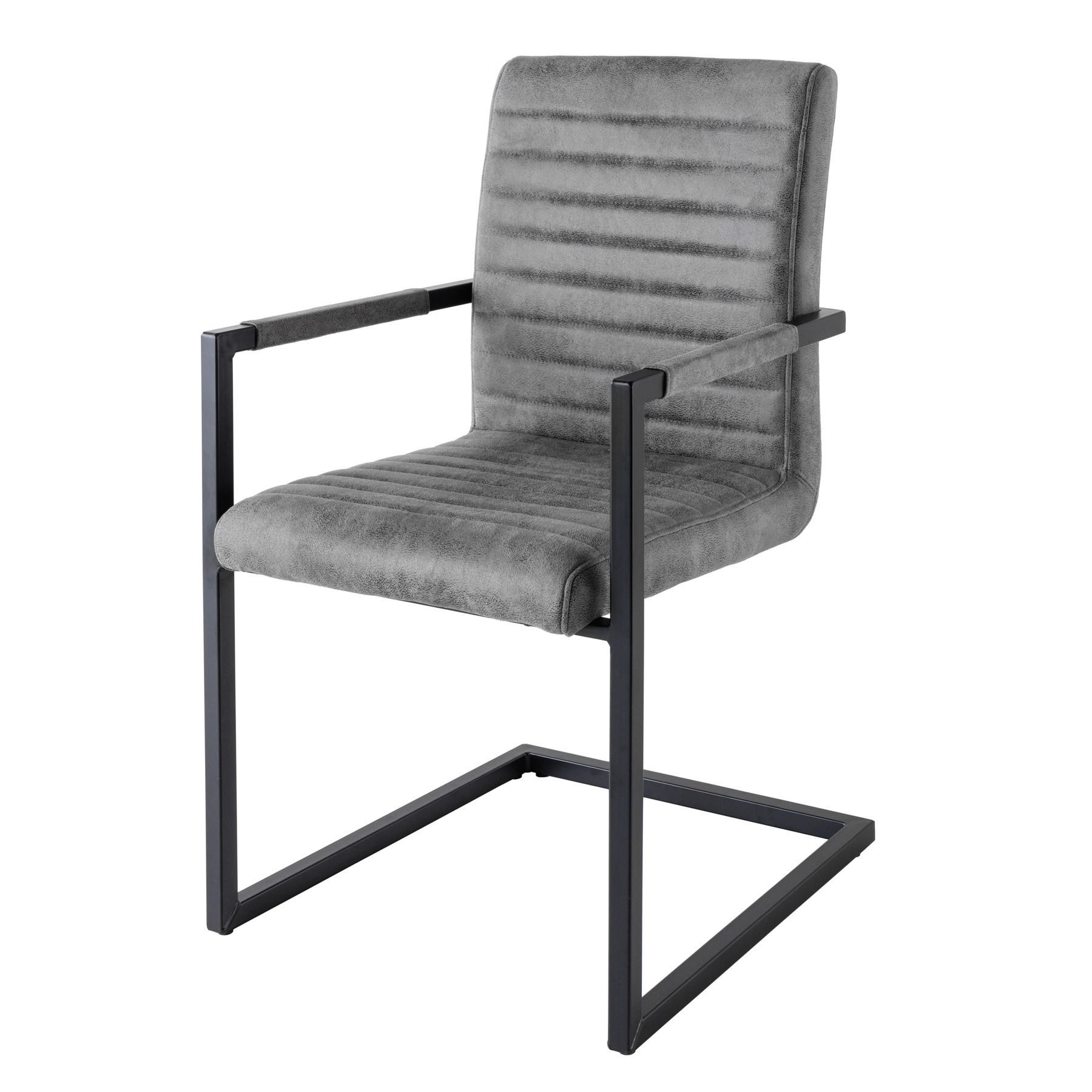 STUHL LOFT Microfaser Grau - Grau, Textil (54/91/55cm) - riess-ambiente
