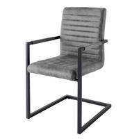 STUHL LOFT Microfaser Grau - Grau, Textil (54/91/55cm) - riess-ambiente