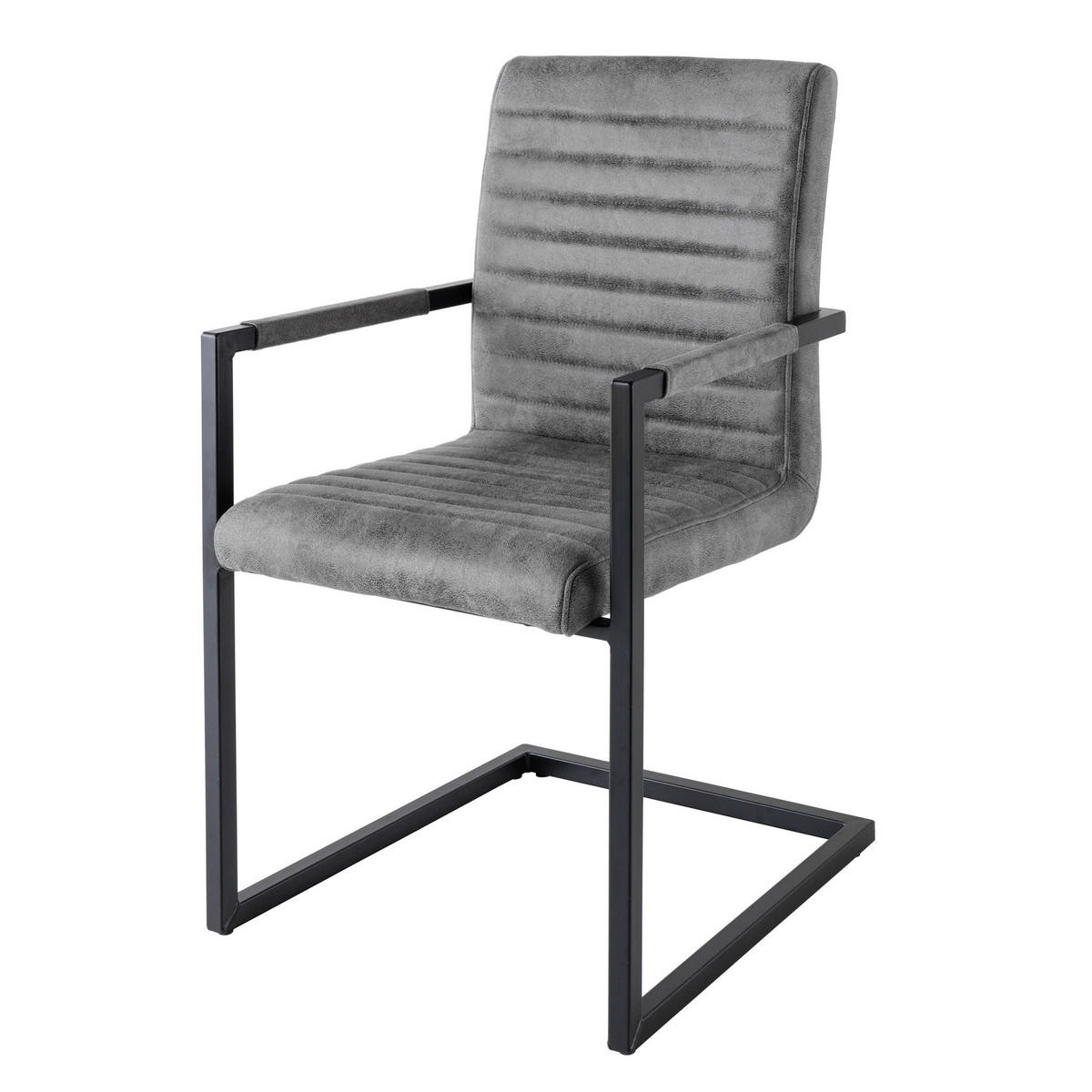 STUHL LOFT Microfaser Grau - Grau, Textil (54/91/55cm) - riess-ambiente