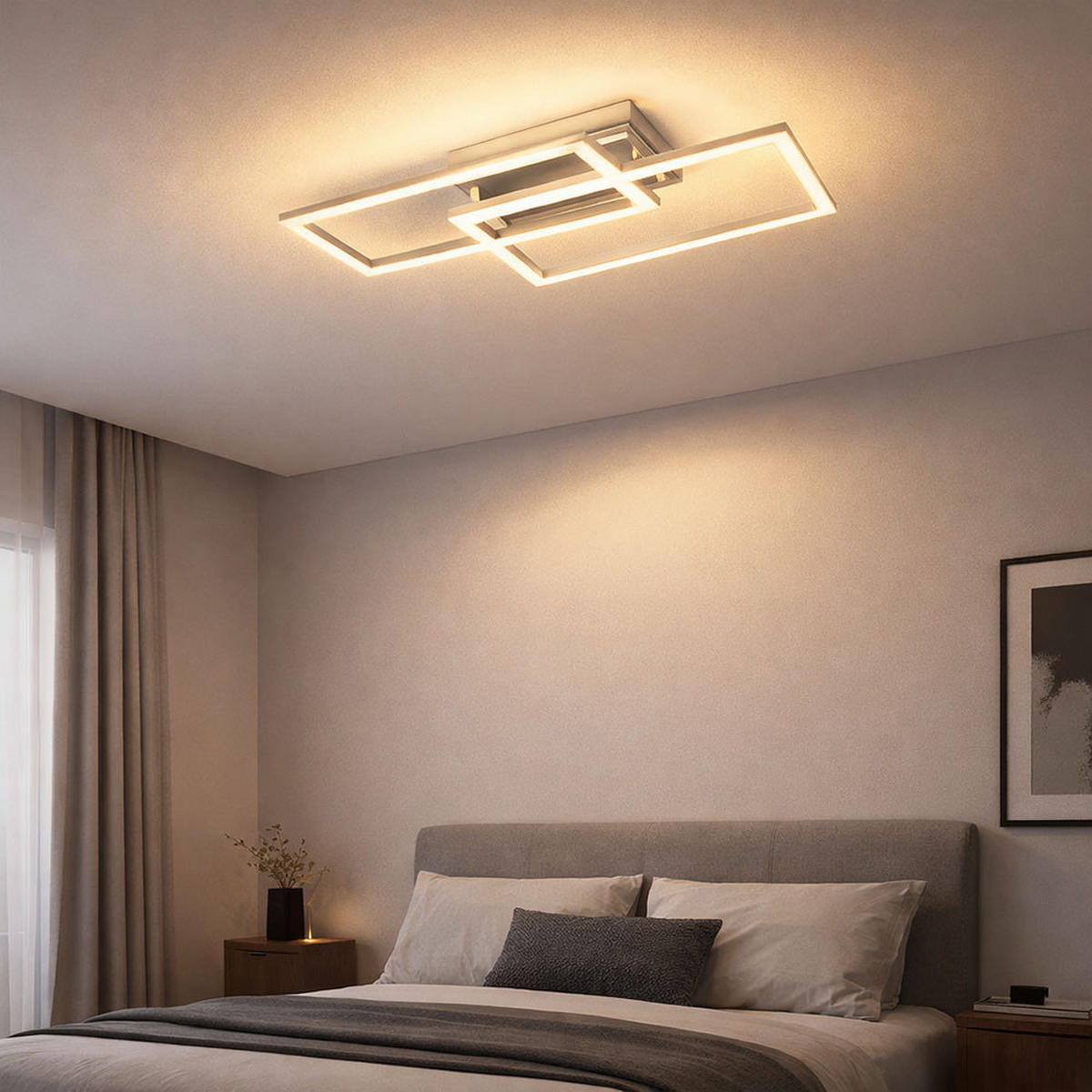 LED DECKENLEUCHTE Metall Opal Silber - Silberfarben, Metall (52/24.2/6.2cm)