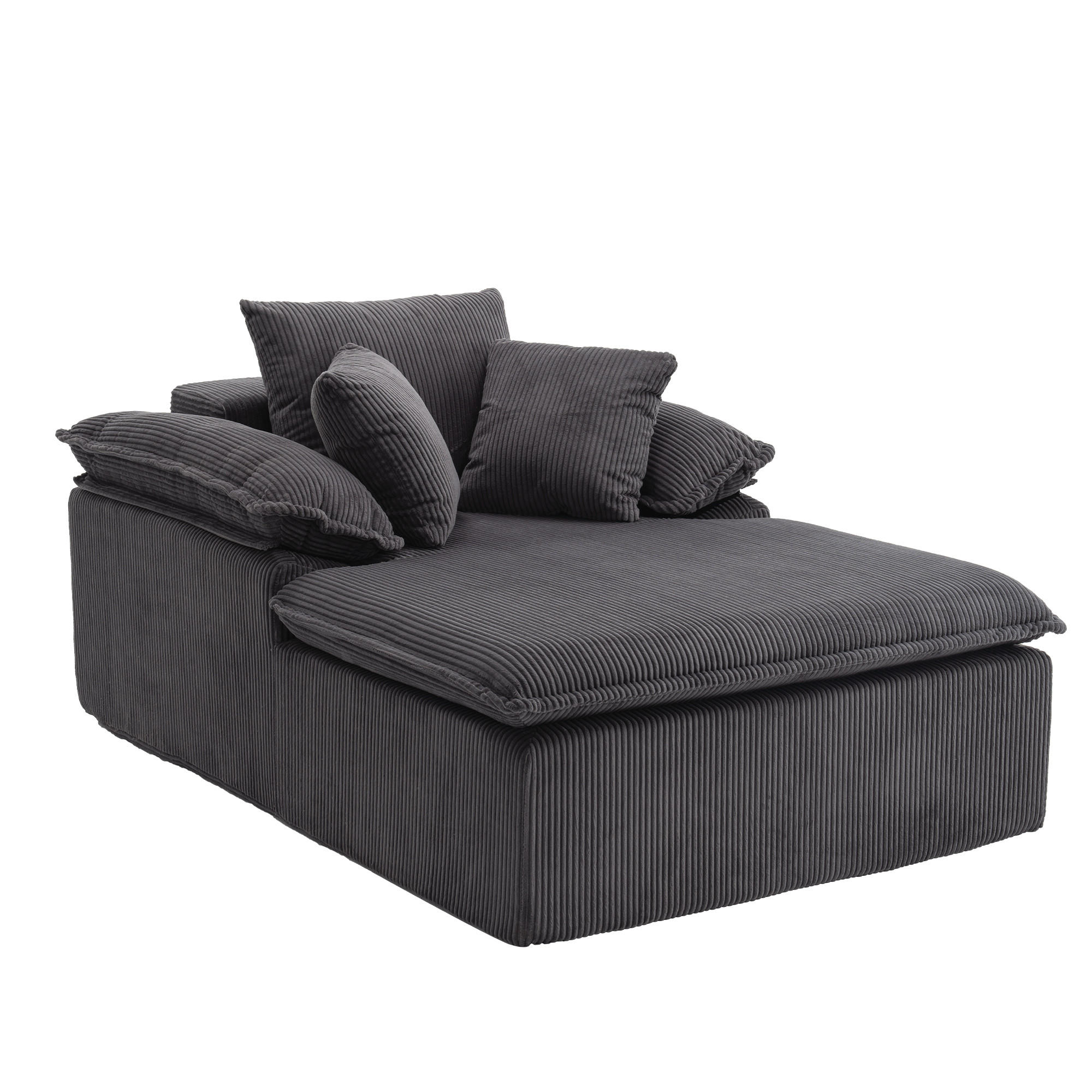RELAXSOFA Cordstoff ergonomisch und ohne Montage 177/122/92 cm Grau - Grau, Textil (122/92/177cm) - Redom