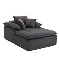 RELAXSOFA Cordstoff ergonomisch und ohne Montage 177/122/92 cm Grau - Grau, Textil (122/92/177cm) - Redom