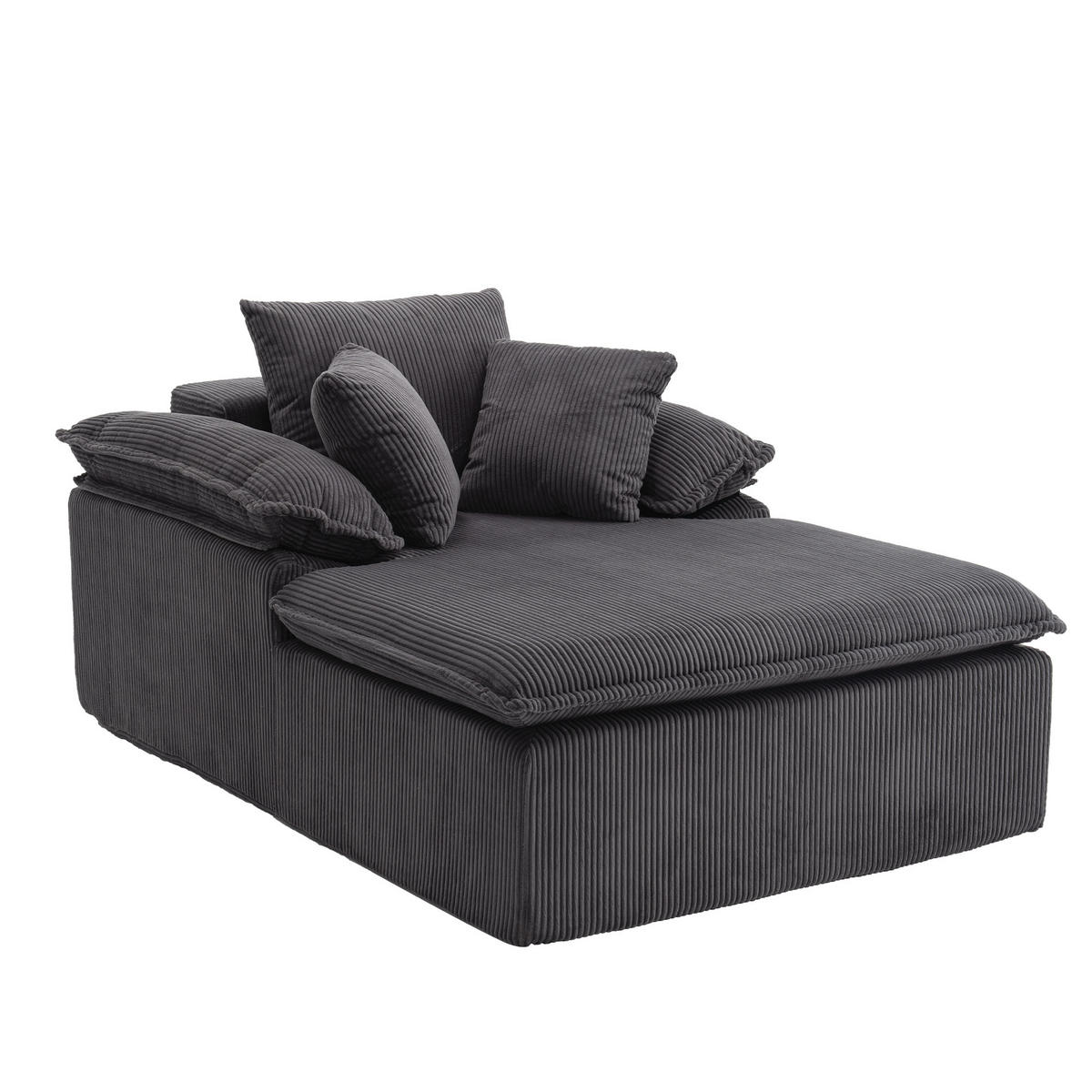 RELAXSOFA Cordstoff ergonomisch und ohne Montage 177/122/92 cm Grau - Grau, Textil (122/92/177cm) - Redom