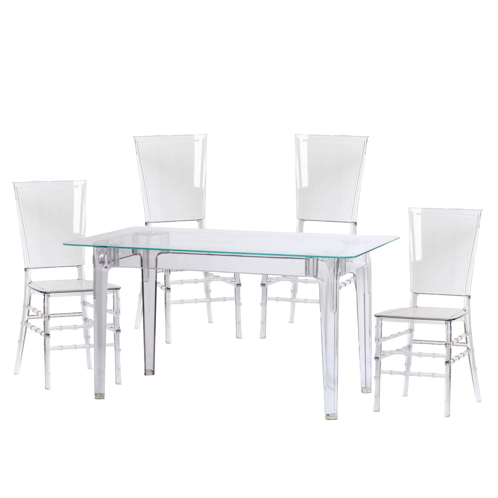 ESSZIMMERMÖBEL-SET Transparent Kunststoff Transparent - Transparent, Kunststoff - Nest Dream