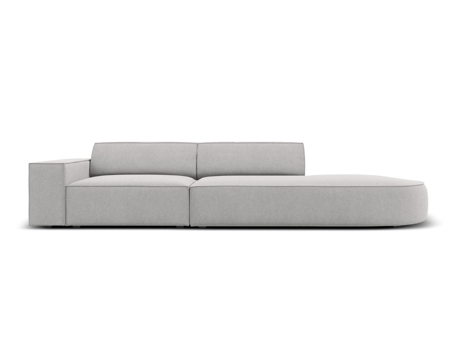 RECHTES-SOFA Jodie aus strukturiertem Stoff hellgrau 3 Sitzplätze - Hellgrau, Textil (102/70/262cm) - Micadoni