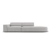 RECHTES-SOFA Jodie aus strukturiertem Stoff hellgrau 3 Sitzplätze - Hellgrau, Textil (102/70/262cm) - Micadoni
