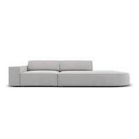 RECHTES-SOFA Jodie aus strukturiertem Stoff hellgrau 3 Sitzplätze - Hellgrau, Textil (102/70/262cm) - Micadoni