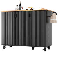 KÜCHENINSEL 130/75 x 45 x 92 cm Schwarz MDF - Schwarz, Holz (45/92/130cm) - Beauniv