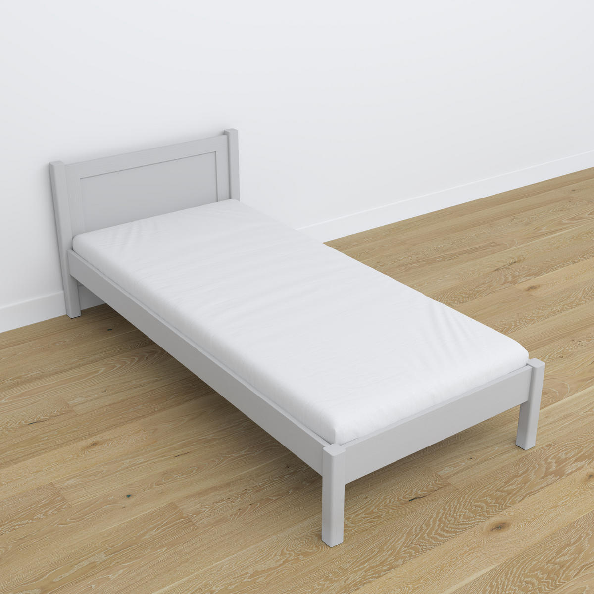 BETT N02 Grau 90/180 - Grau, Naturmaterialien/Holz (90/180cm) - N-Wood