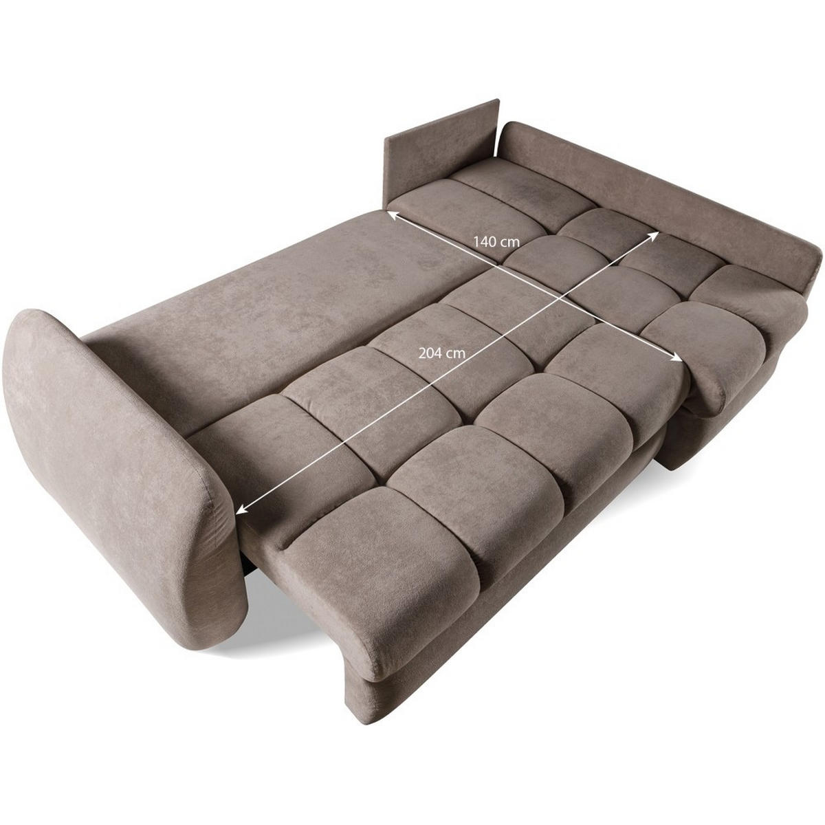 ECKSCHLAFSOFA Glavi mit Bettkasten, universelle Ottomane, Braun - Schwarz/Braun, Textil (252/172cm) - Beautysofa