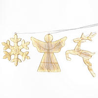 WEIHNACHTSDEKO HTHD0213 3er Set - Champagner, Kunststoff/Metall (2/49/44cm) - Hometopia