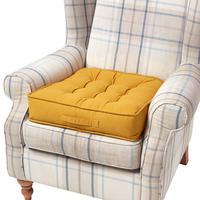 SITZKISSEN senfgelb 50/50/10 cm – Sesselkissen, Baumwolle - Gelb, Textil (50/50/10cm) - Homescapes