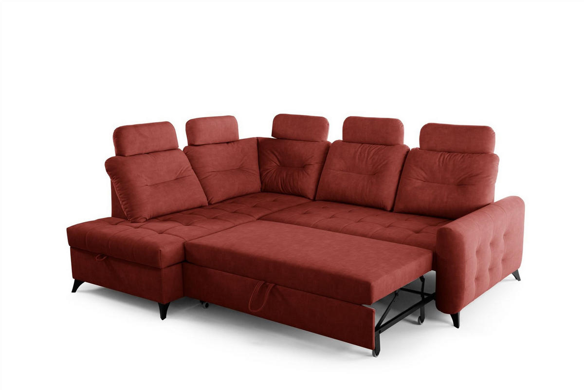 ECKSOFA Wendie - Rot, Holzwerkstoff/Textil (200/250cm) - Fun Möbel