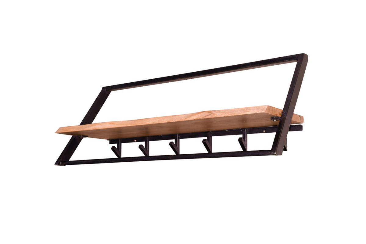 GARDEROBE ALEGRA Schwarz Akazie - Schwarz, Metall (100/38/32cm) - KAWOLA
