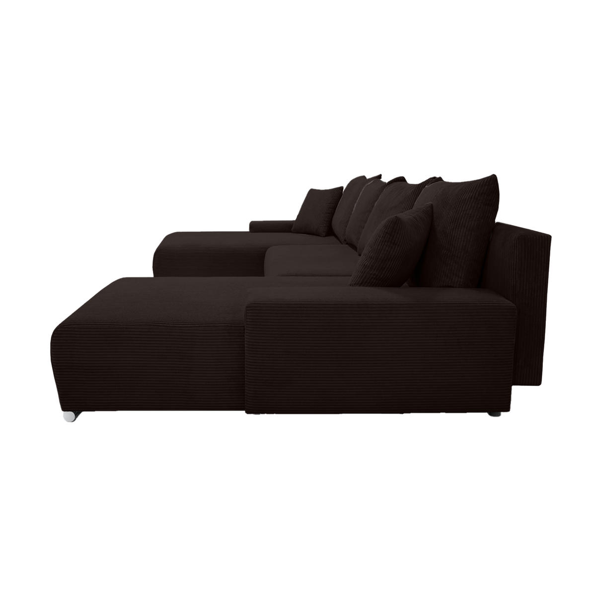 ECKSOFA Trawanga mit Schlaffunktion, Dunkelbraun - Dunkelbraun, Textil (348/188cm) - Fedve