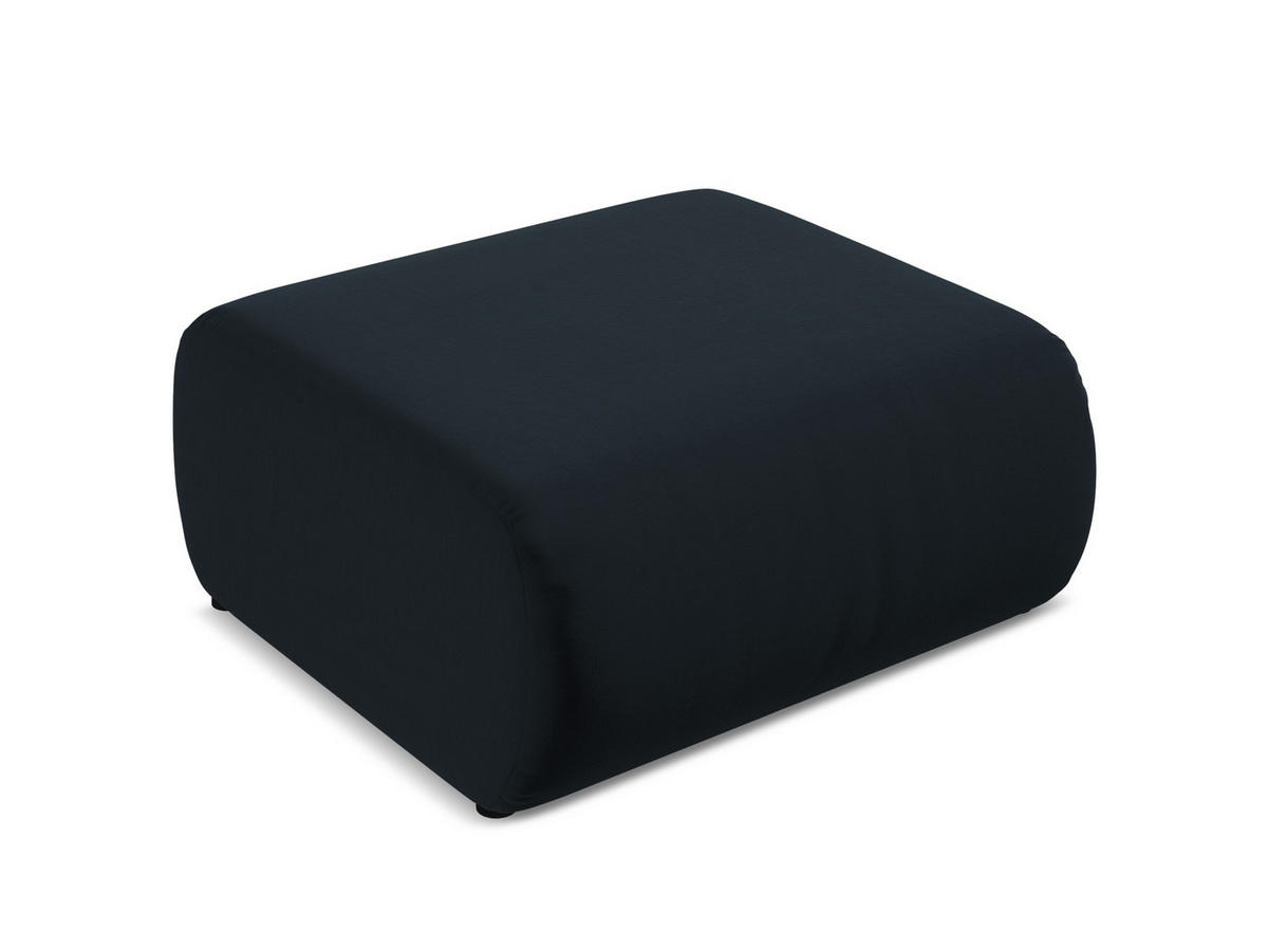 POUF Samt Stoff Blau - Blau/Schwarz, Kunststoff/Textil (94/40/89cm) - Makamii