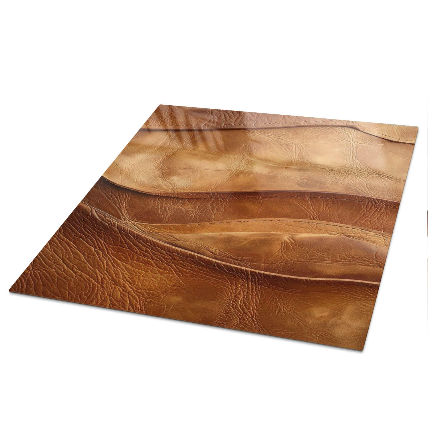 TISCHPLATTE 50x50 cm – Lederstruktur - Weiß, Glas (50/50/0.4cm) - Wallfluent