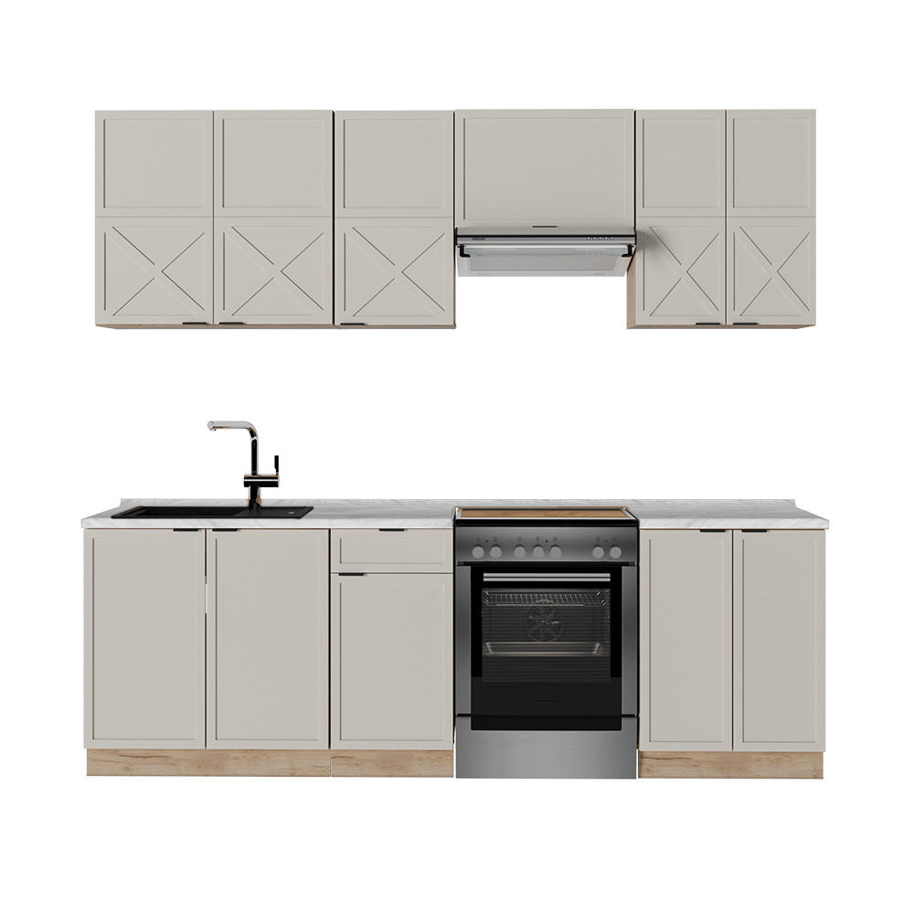 KUCHYŇSKÝ KOUT Fame-Line Šedý/béžový/zlatý dub - šedá/medově dubová, kompozitní dřevo (240/81.6/60cm) - Vicco