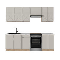 KÜCHENZEILE Fame-Line GrauBeige/Goldkraft Eiche 240 cm ohne AP - Honigeiche/Grau, Holzwerkstoff (240/81.6/46cm) - Vicco