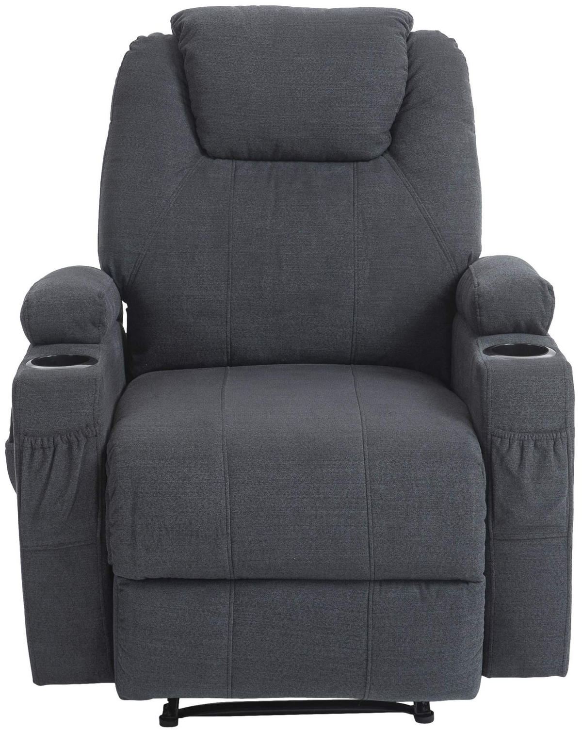 SESSEL Stoff dunkelgrau - Dunkelgrau/Schwarz, Textil/Metall (83/105/94cm) - CLP