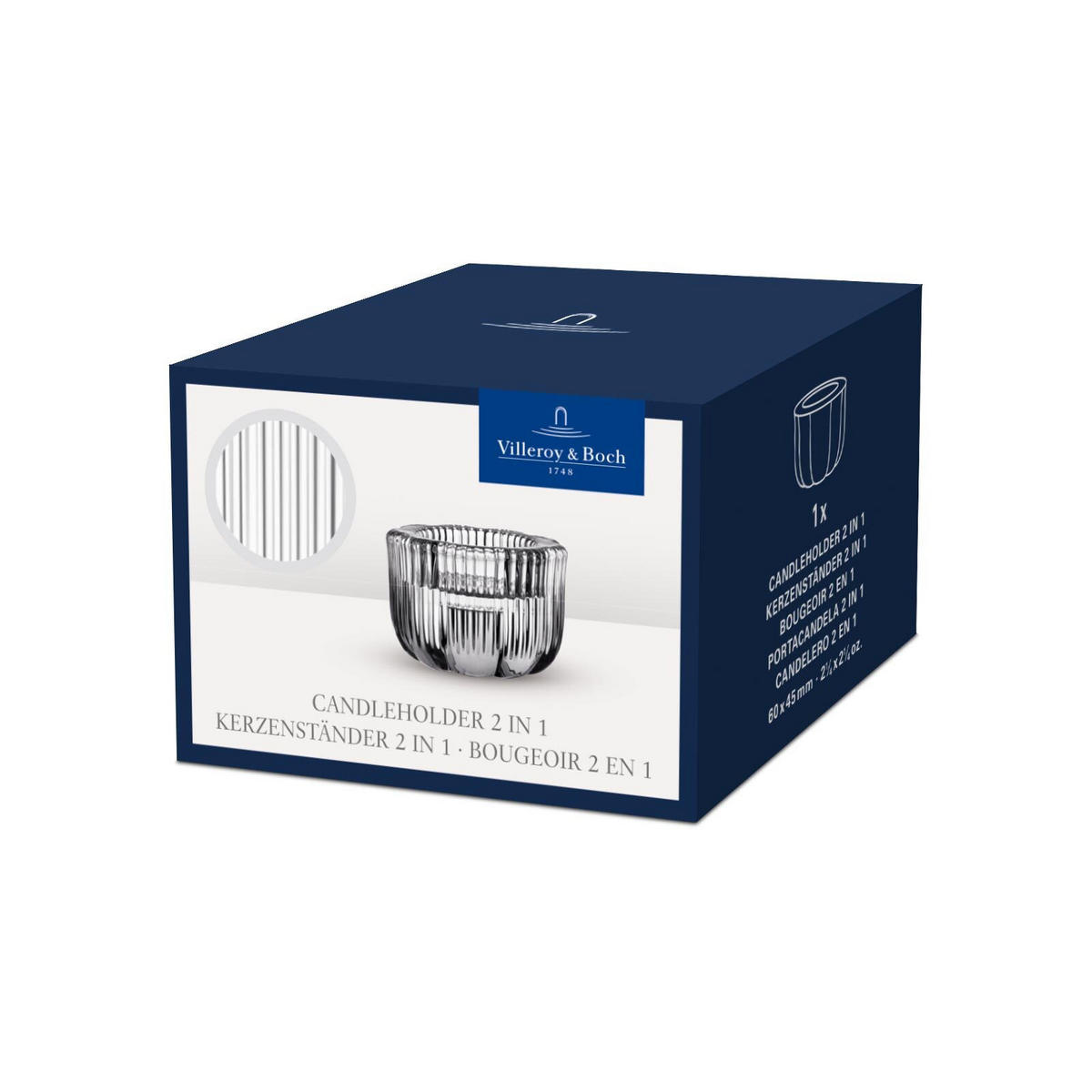 2IN1-KERZENSTÄNDER Fleur transparent ø 6,3 cm 6er Set - Transparent, Glas (6.3/4.5/6.3cm) - Villeroy & Boch