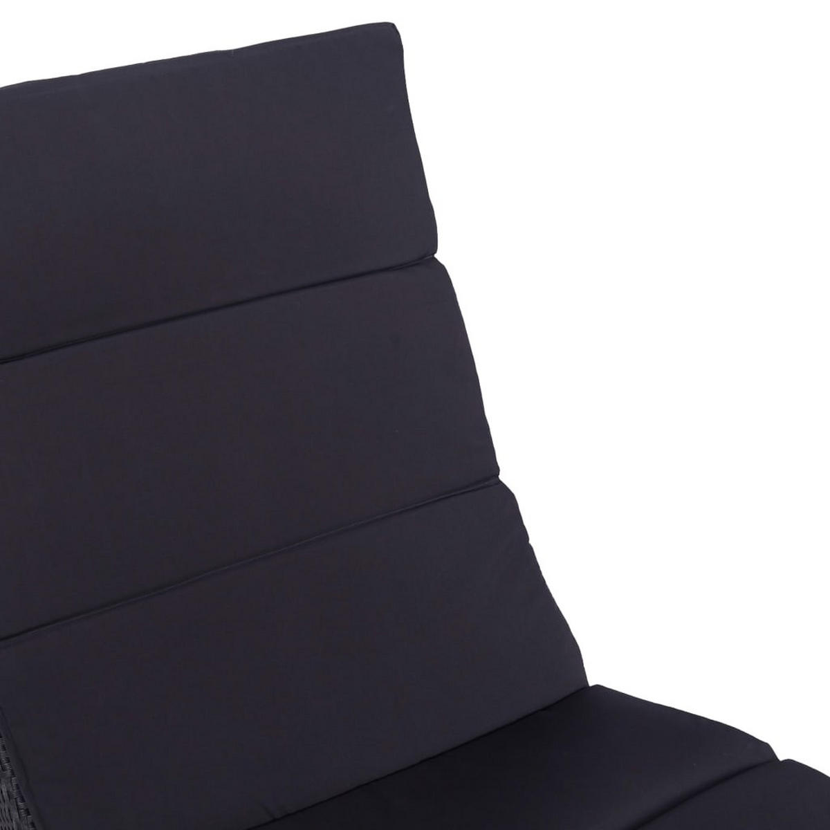 SONNENLIEGE Mit Auflage Poly Rattan Schwarz - Grau, Kunststoff (64/86/162cm) - vidaXL