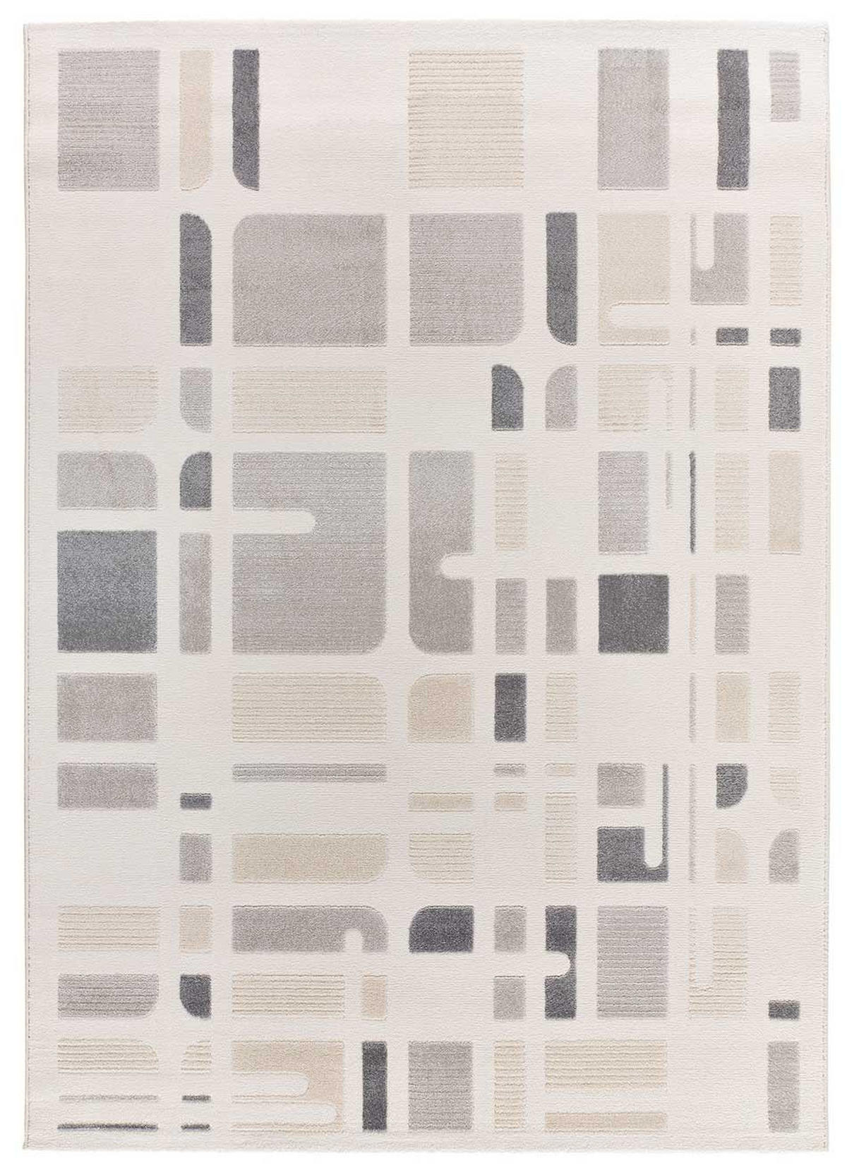 WEBTEPPICH creme Flora 133/190 cm - Silberfarben/Creme, Naturmaterialien/Textil (133/190cm) - Atticgo