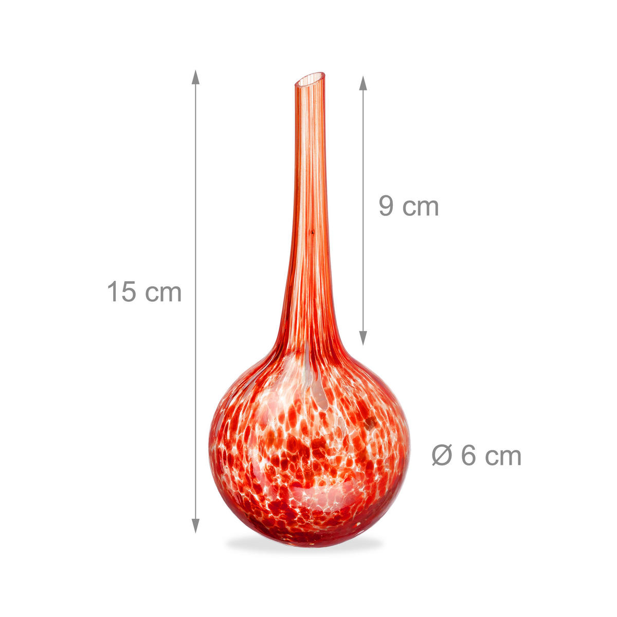 2XBEWÄSSERUNGSKUGEL - Rot, Glas (6/15/6cm) - Relaxdays