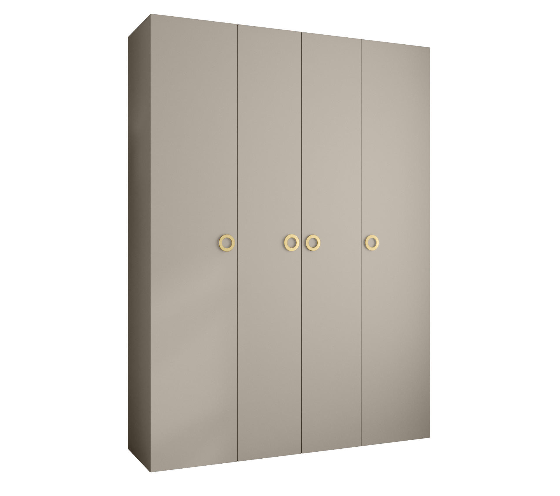 DREHTÜRENSCHRANK 245,5/180/50 4-türig - Kaschmir/Goldfarben, Holz/Metall (180/245.5/50cm) - Abiks Möbel