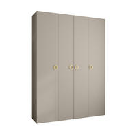 DREHTÜRENSCHRANK 245,5/180/50 4-türig - Kaschmir/Goldfarben, Holz/Metall (180/245.5/50cm) - Abiks Möbel