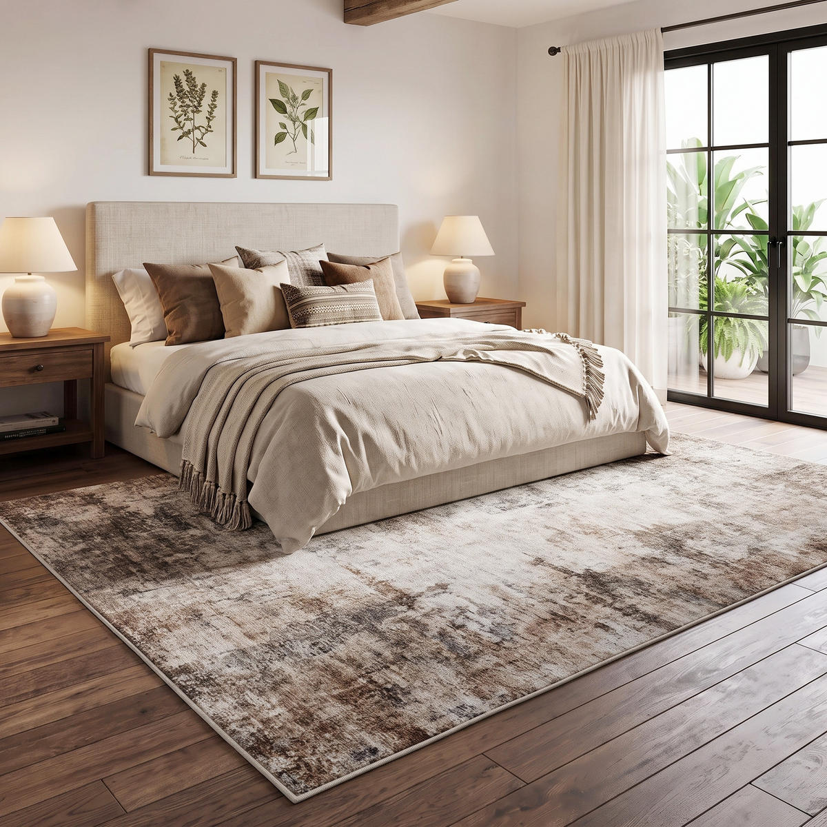 TEPPICH Polyester Braun - Braun, Textil (200/300cm) - HOMCOM