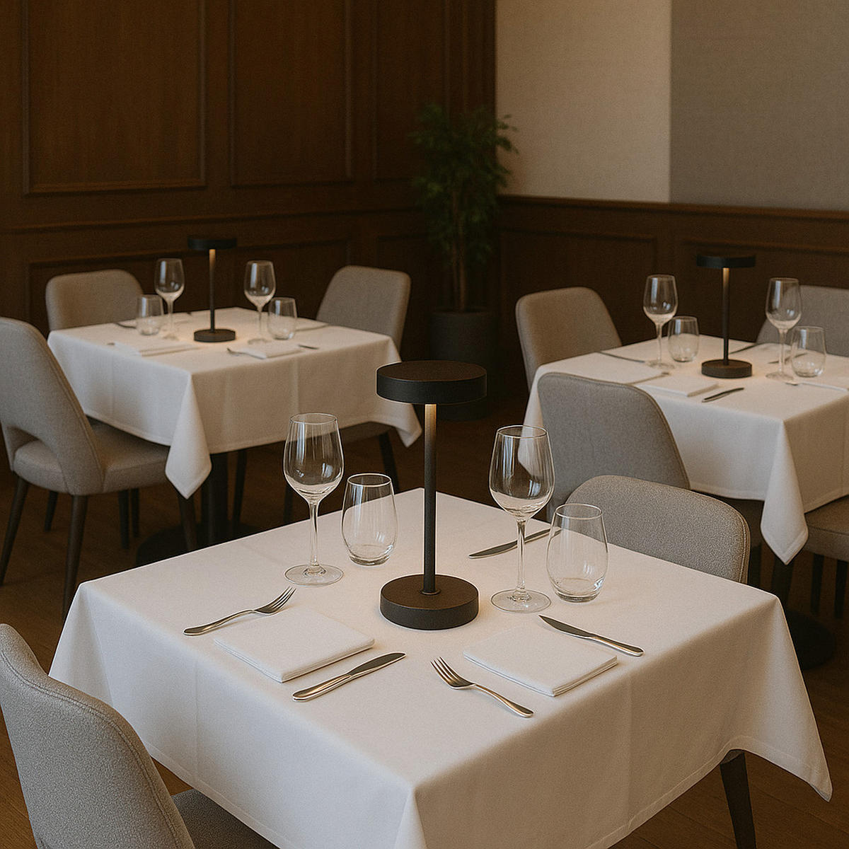 SANDY MINI H25CM Kabellose Tischleuchte - Schwarz, Metall (13/13/30cm) - Lumisky