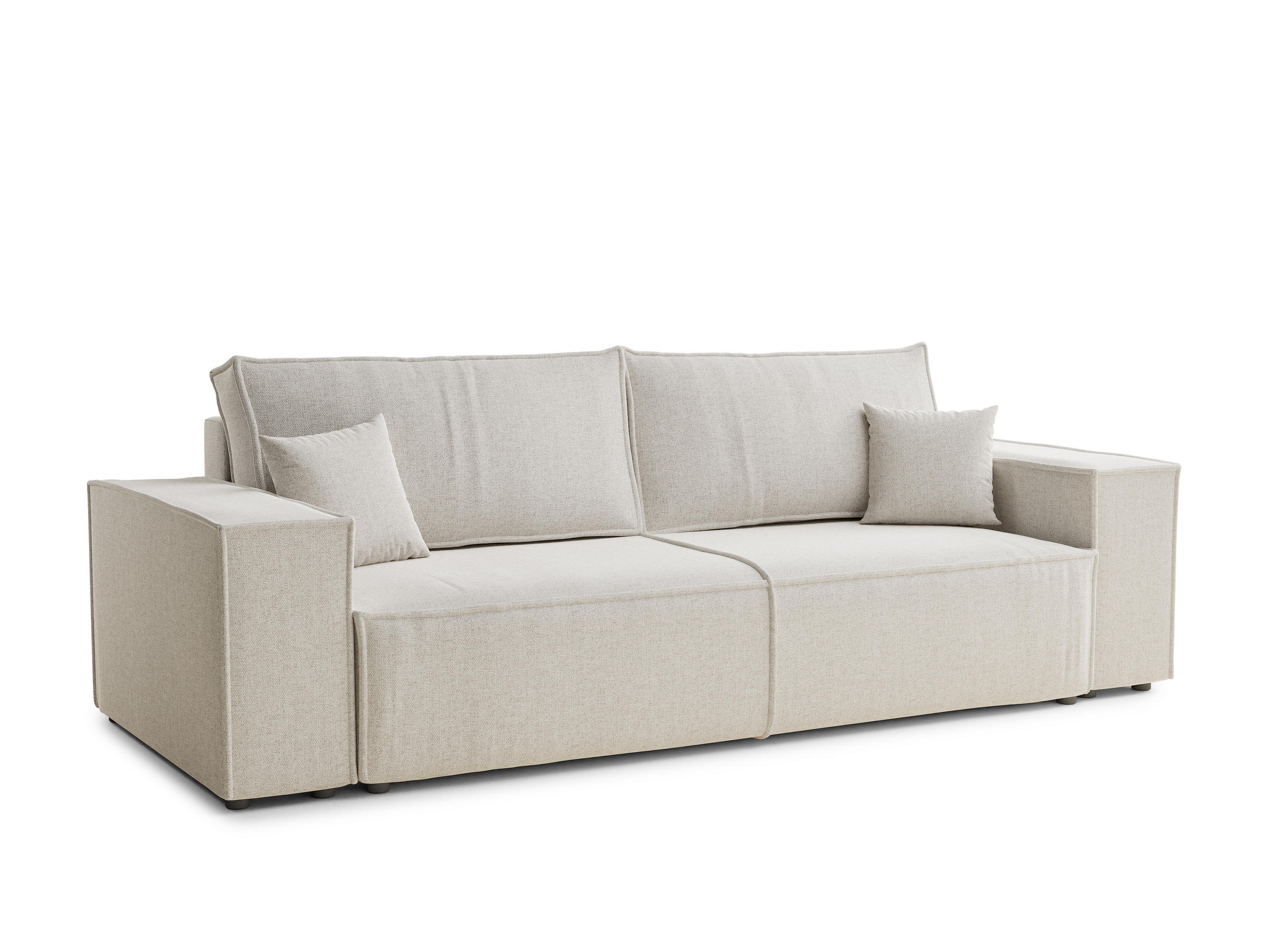 ROZKLÁDACÍ POHOVKA Milos, textil, krémový - černá/krémová, dřevo/kompozitní dřevo (255/70/105cm) - Maison de Reve