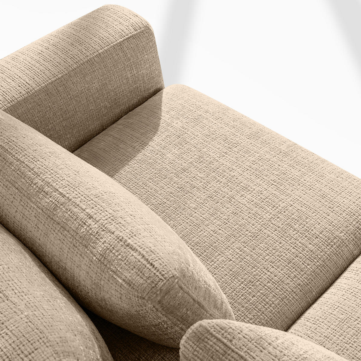 ECKSOFA XL links VERUS - Beige, Holz/Holzwerkstoff (377/328cm) - KONSIMO®